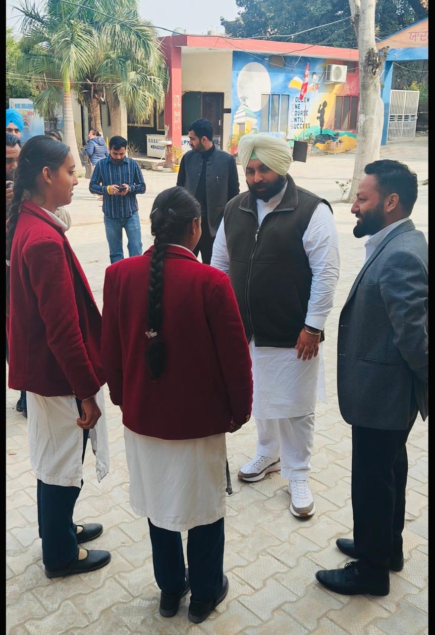 Education Minister Harjot Singh Bains reviews infrastructure during surprise visit to Patiala’s School of Eminence*